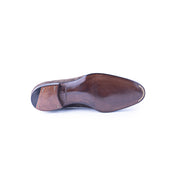 Tassel Loafer With Hand Stitched Apron In Dark Brown Suede Leather