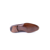 Elegant Swan Neck Derby In Midnight Burgundy Aniline Calf Leather