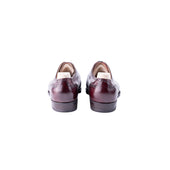 Elegant Swan Neck Derby In Midnight Burgundy Aniline Calf Leather