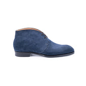 Chukka Boots With Two Eyelets And Curved Topline In Suede Leather