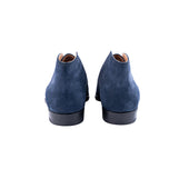 Chukka Boots With Two Eyelets And Curved Topline In Suede Leather