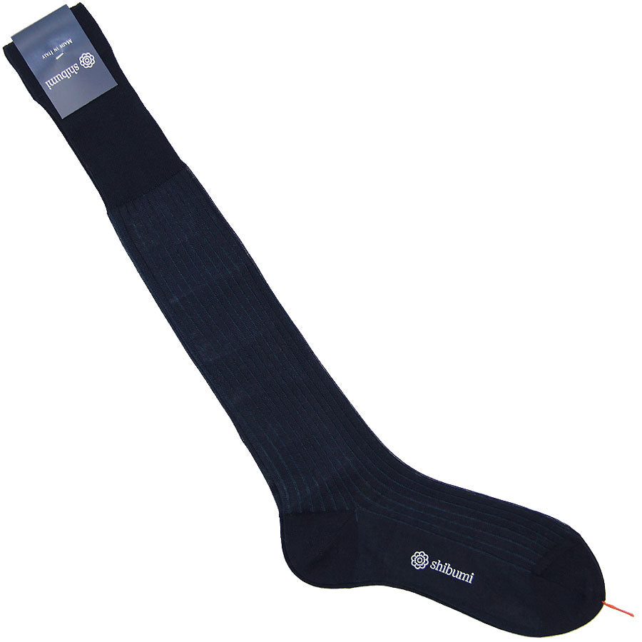 Knee Socks Shadow Stripes Petrol Pure Cotton
