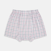 Pink Multi Graph Check Godfrey Boxer Shorts