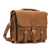 Thin Front Pocket Leather Briefcase