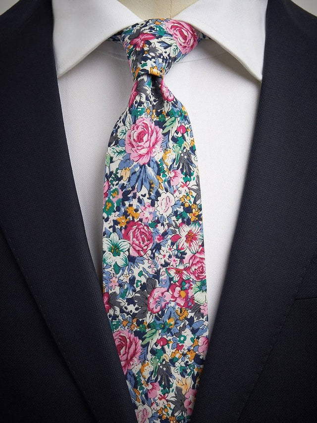 Pink & Blue Tie Floral