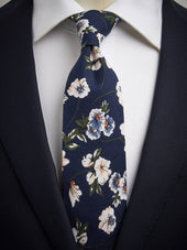 Dark Blue Tie Floral