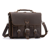 Thin Front Pocket Leather Briefcase