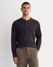 Thermal Henley in Cozy Waffle | Black