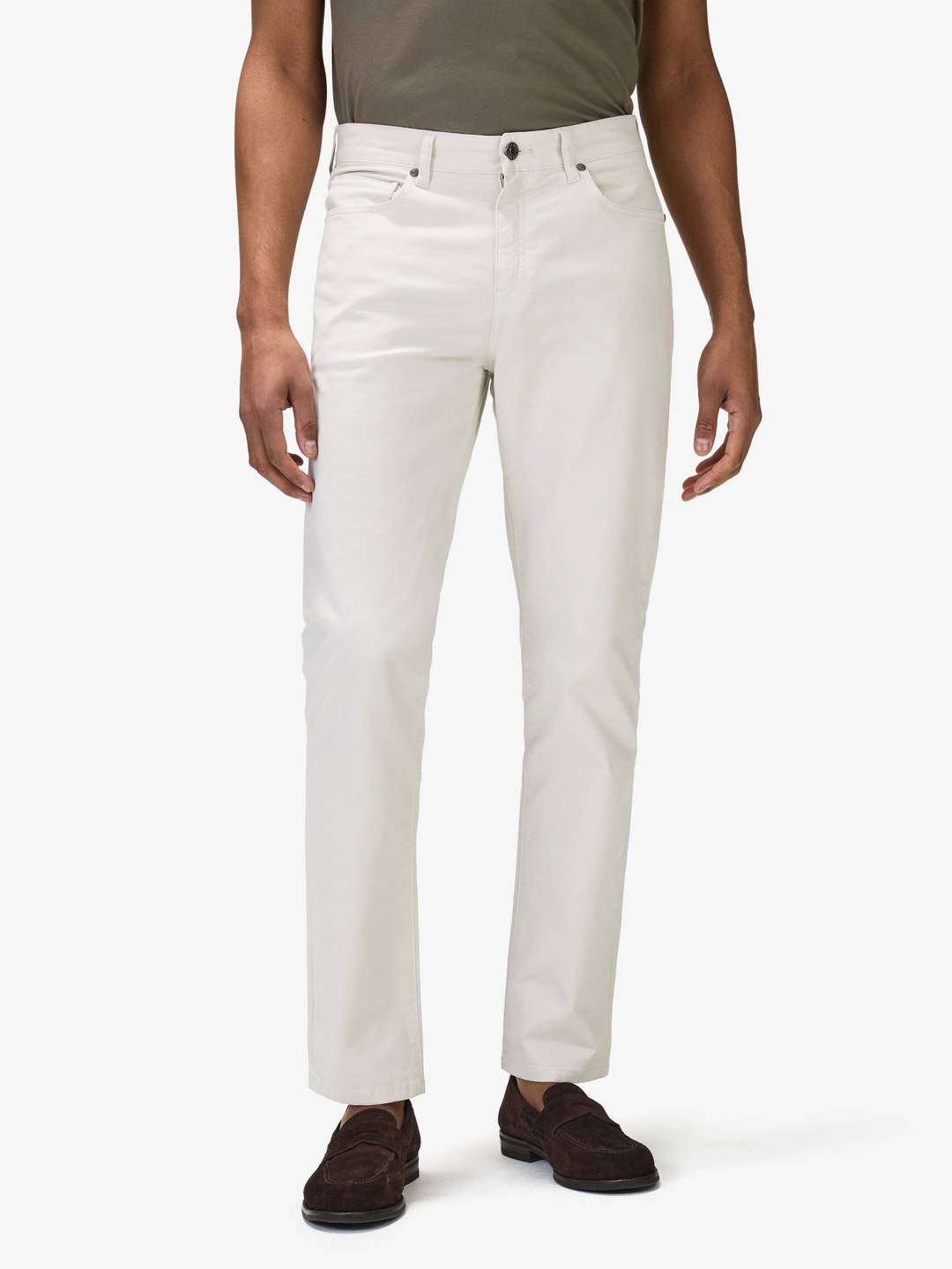 Off White Slim Fit Cotton Solid Trousers