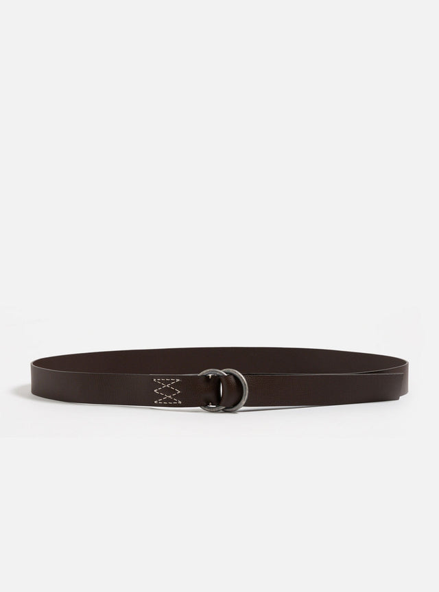 Brown Leather O Ring Belt