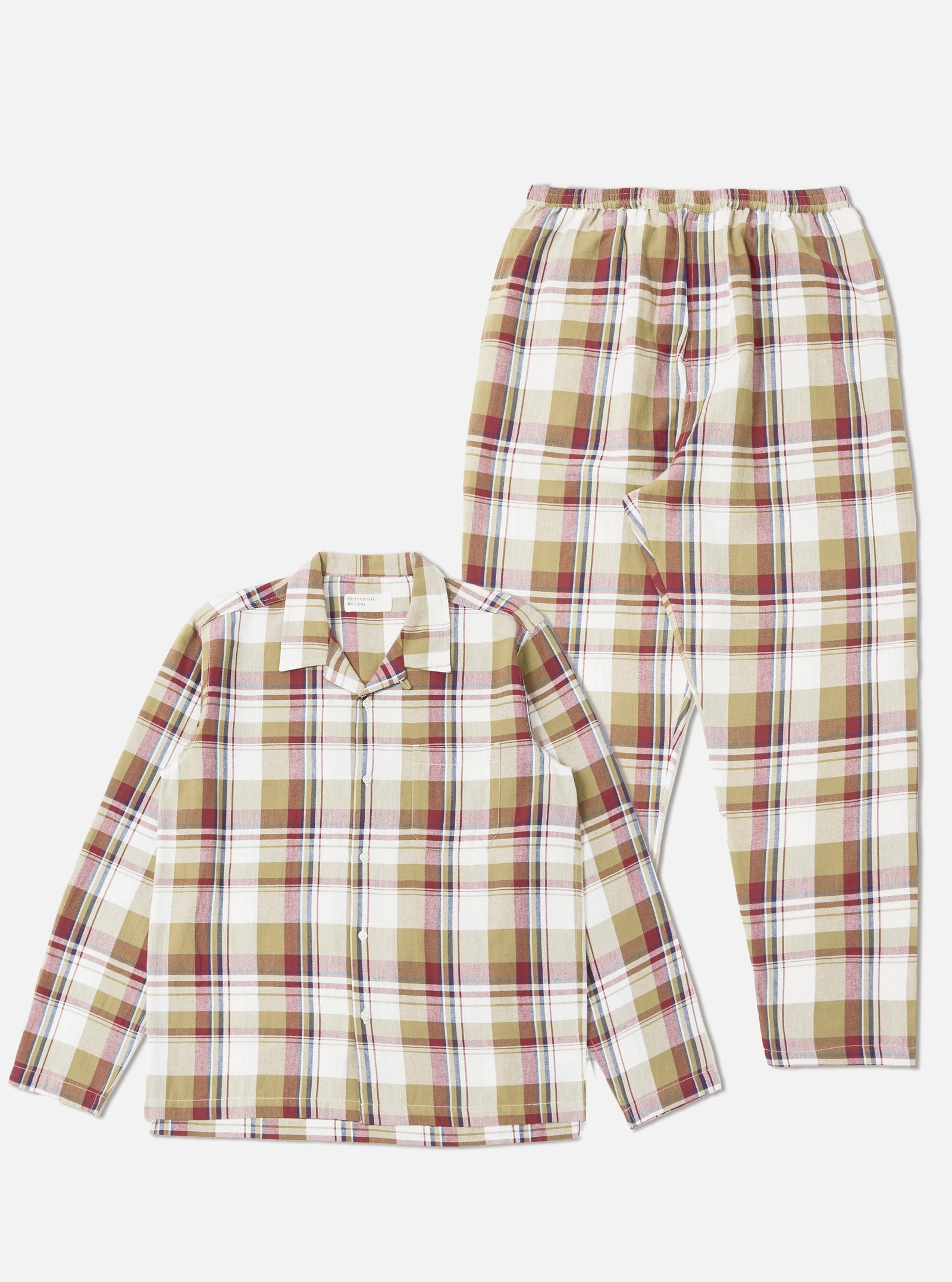 Red Brown Kip Check Long Pyjama Set