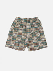 Green Patchwork Madras Pyjama Short