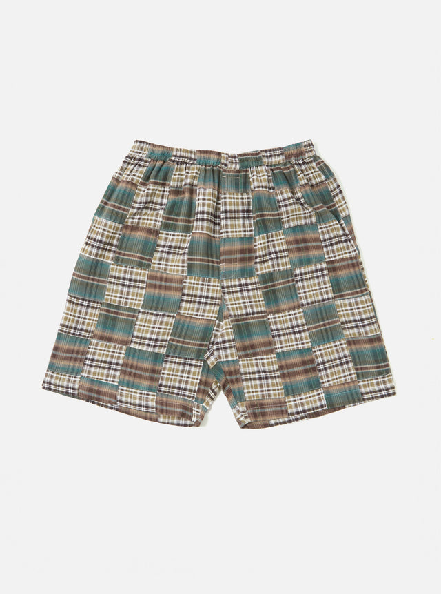 Green Patchwork Madras Pyjama Short