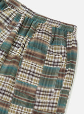 Green Patchwork Madras Pyjama Short