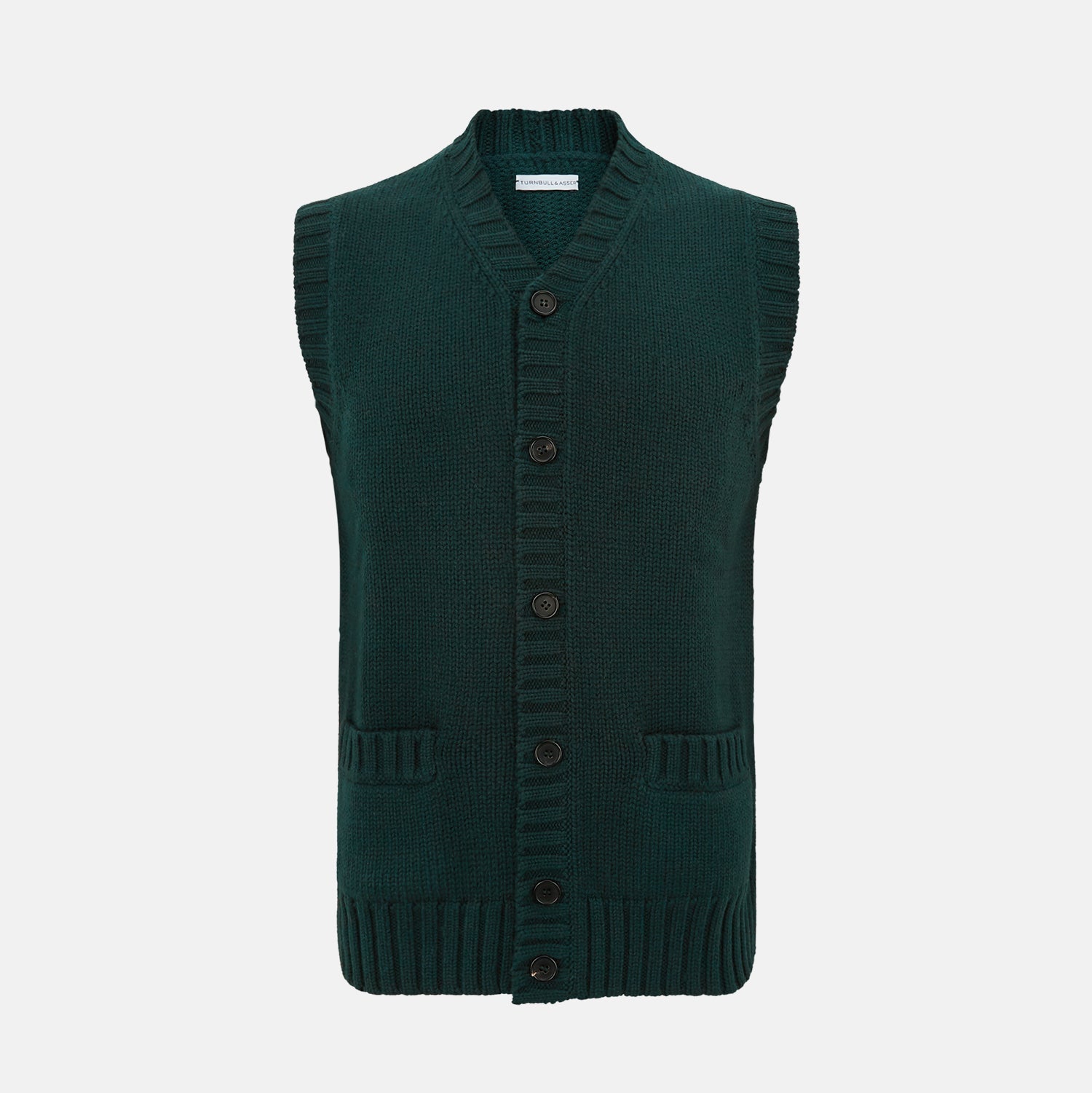 Merino V Neck Sleeveless Cardigan