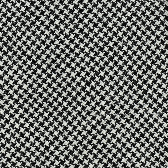 Dugdale Houndstooth Bespoke Wool Tie - Black / White