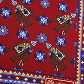 Elephant Motif Silk Pocket Square 40x40cm