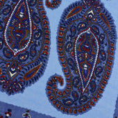 Paisley Motif Wool Silk Pocket Square 40x40cm