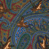 Paisley Motif Wool Silk Pocket Square 40x40cm