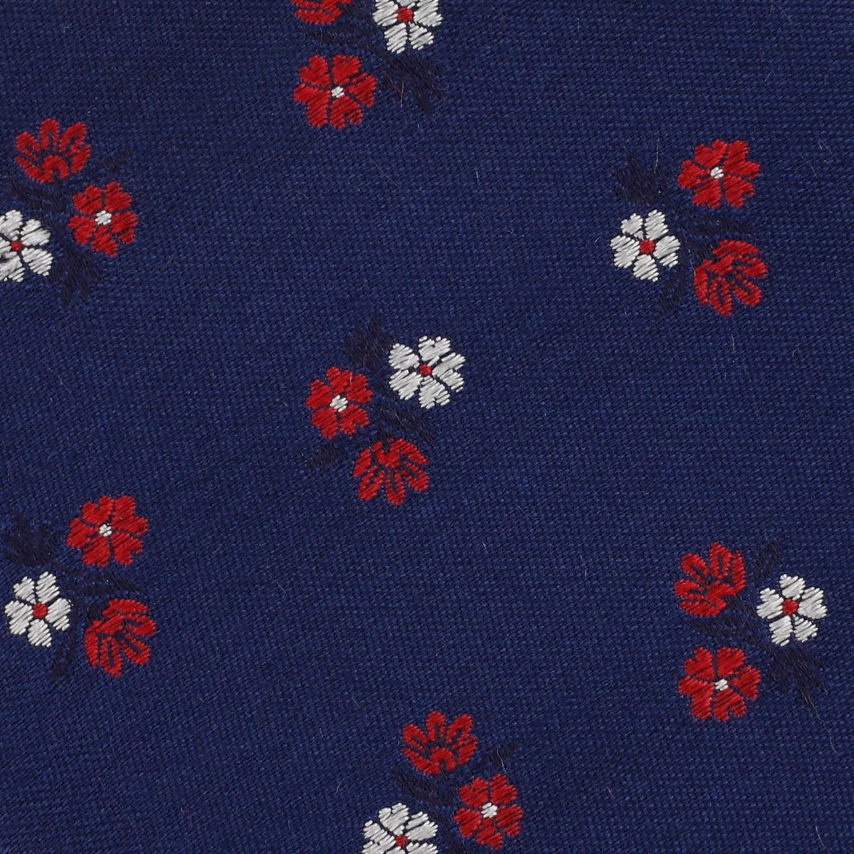 Floral Jacquard Bespoke Silk Tie Navy Red