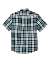Short Sleeve Madras Popover Shirt - Gray / Teal Multicolor