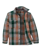 Mackinaw Wool Jac-shirt - Green / Orange / Gray Plaid