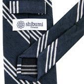 Triple Bar Shantung Silk Tie Hand Rolled