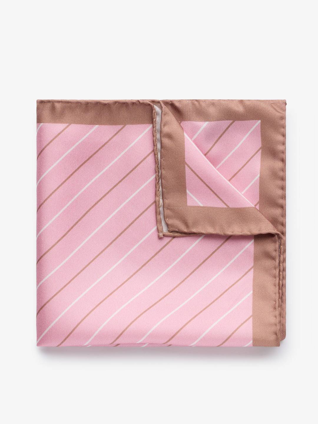 Light Pink & Terracotta Pinstripe Pocket Square