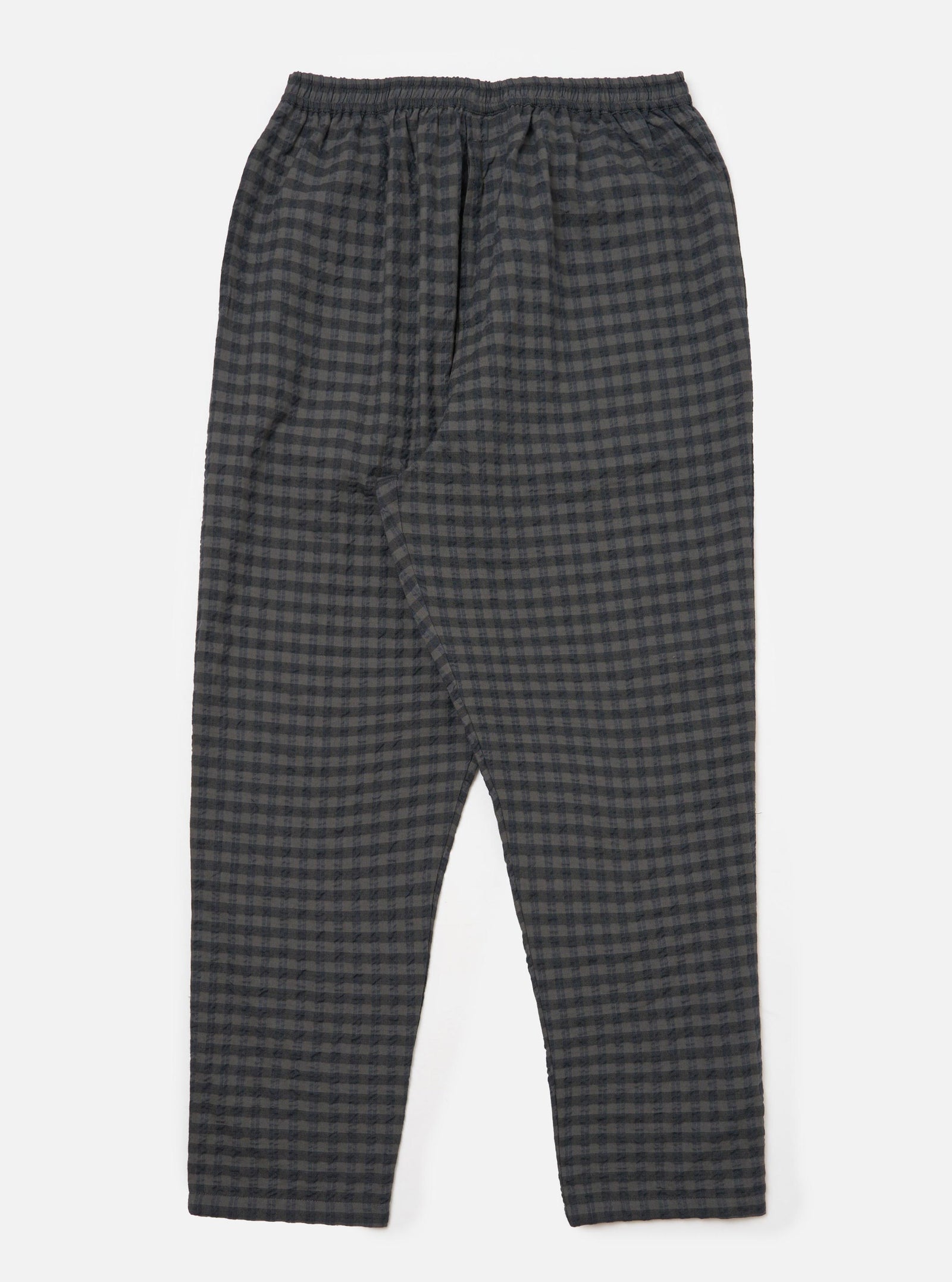 Navy Seersucker Plaid Pyjama Pant