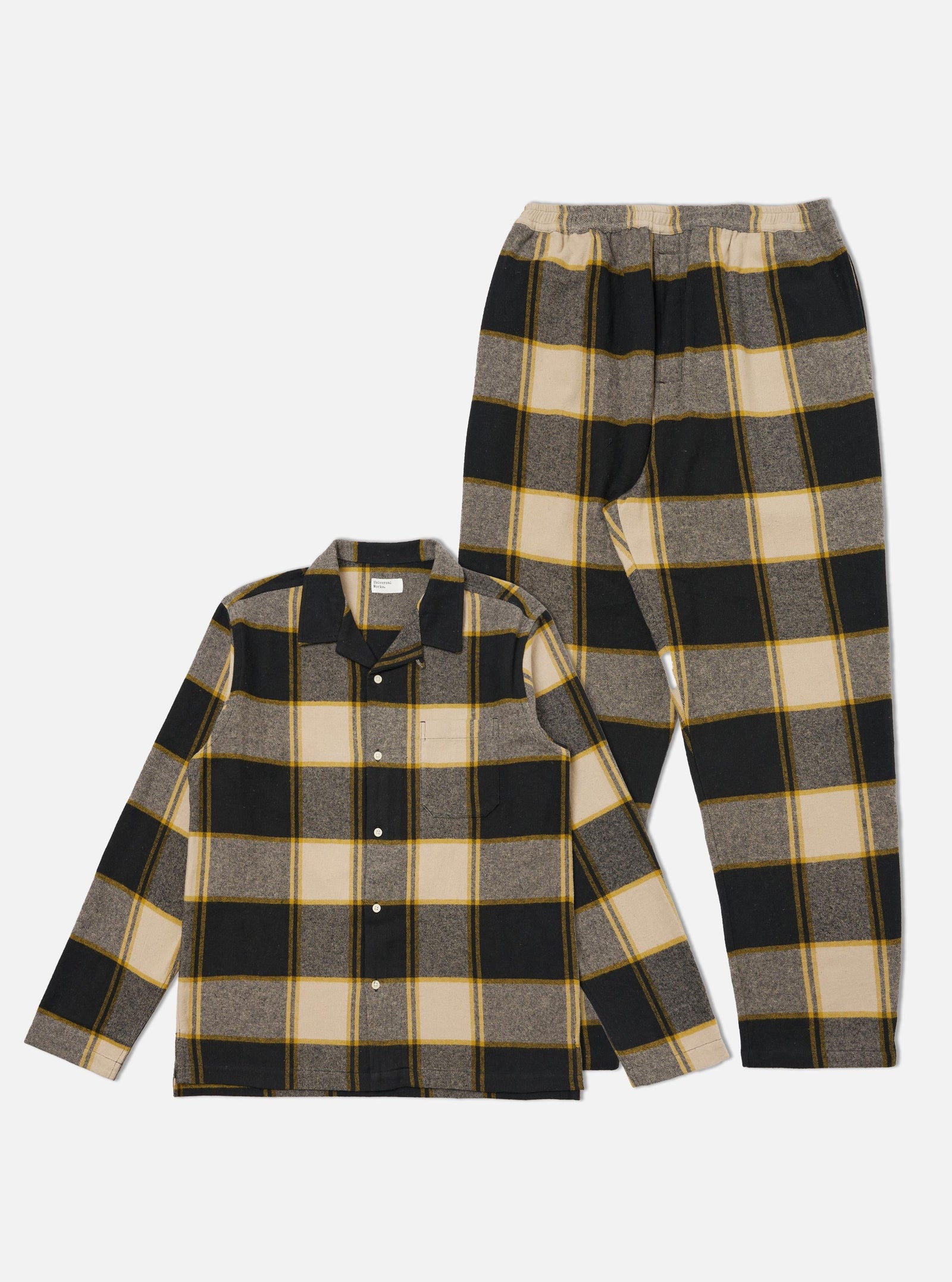 Sand Brushed Big Check Long Pyjama Set