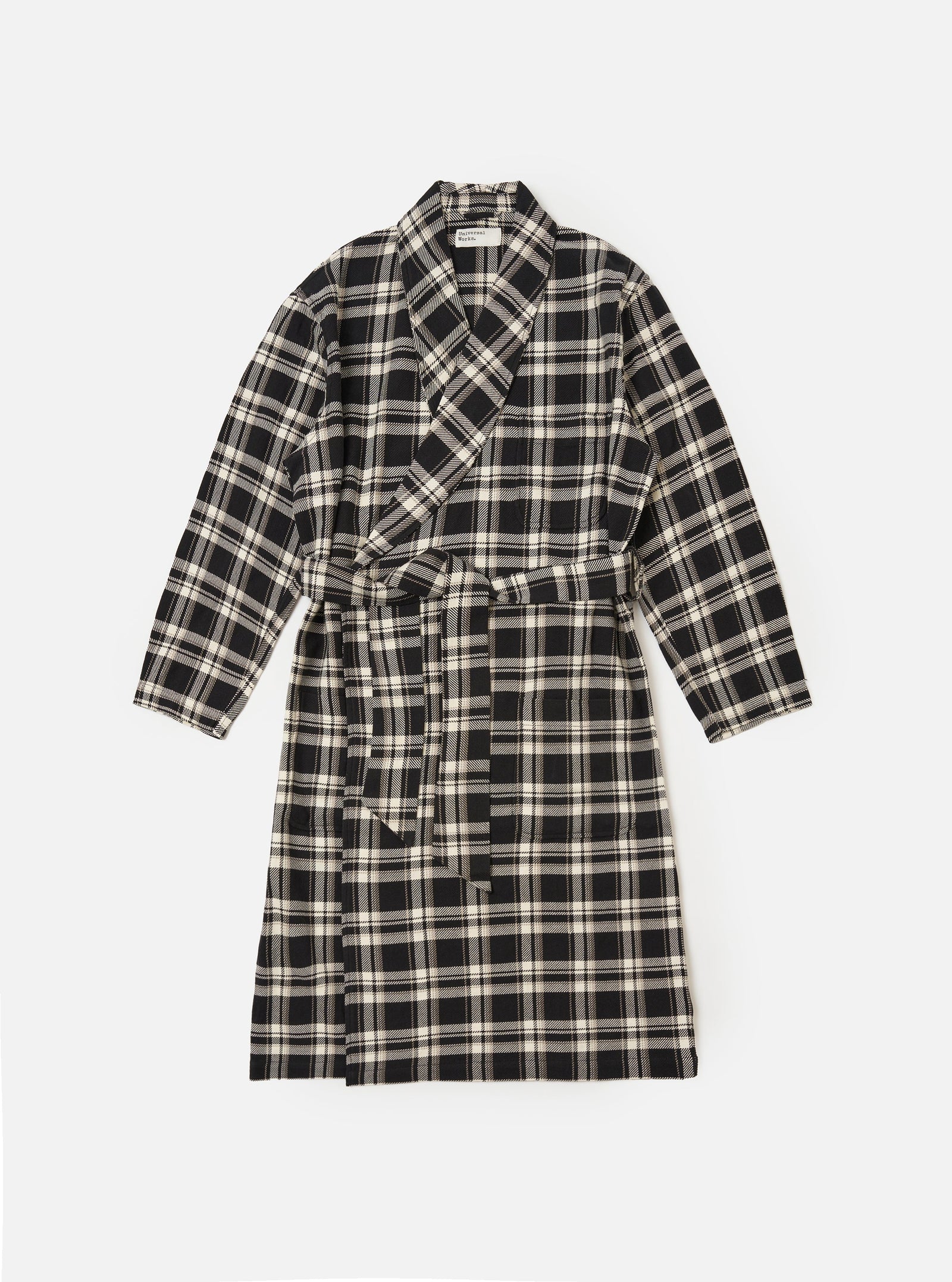 Twill Check Short Dressing Gown