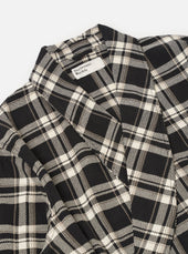 Twill Check Short Dressing Gown