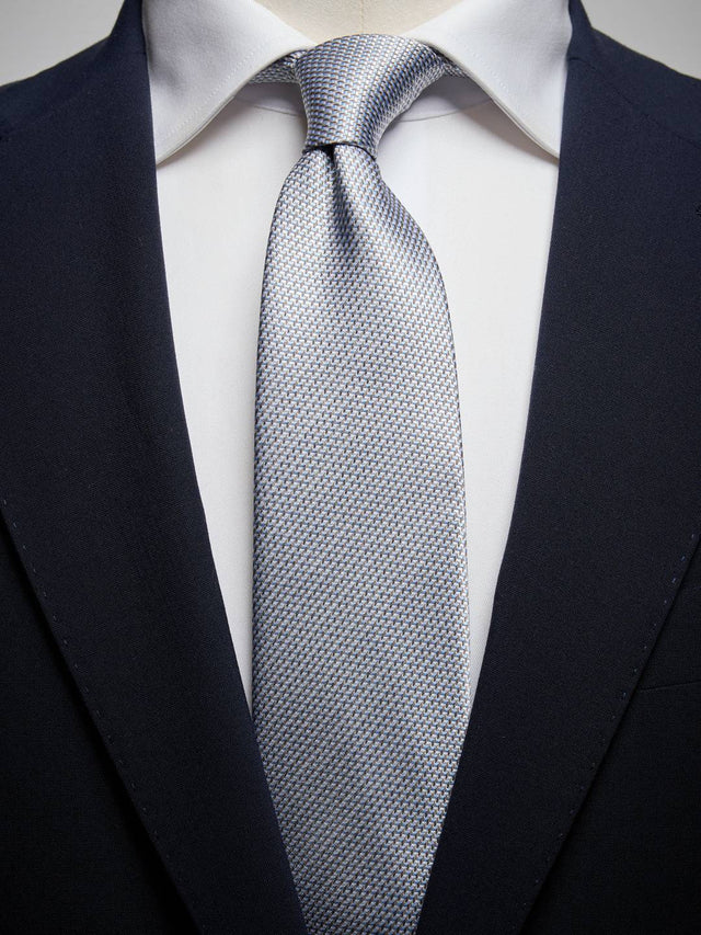 Light Blue Structure Tie Silk