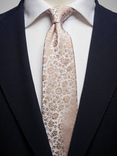 Beige Floral Tie