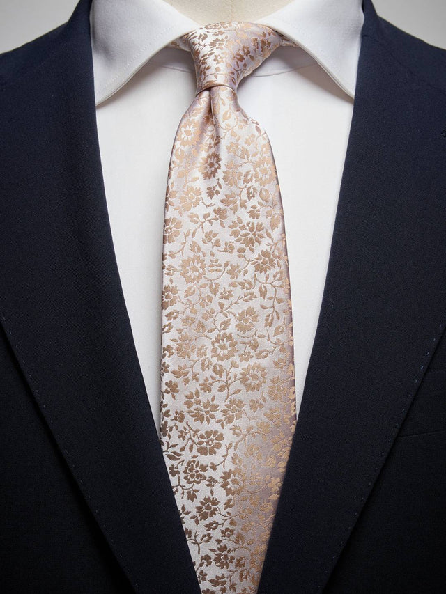 Beige Floral Tie