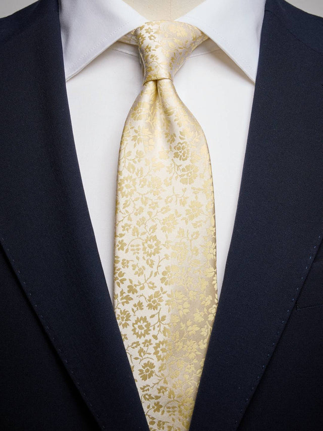 Light Yellow Floral Tie