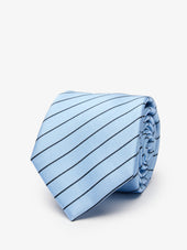 Light Blue Navy Blue Pinstriped Tie