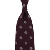 Shibumi-Flower Fina Grenadine Silk Tie - Burgundy