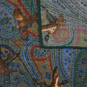 Paisley Motif Wool Silk Pocket Square 40x40cm