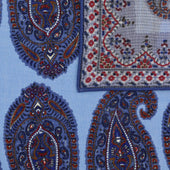 Paisley Motif Wool Silk Pocket Square 40x40cm