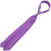 Shibumi Flower Printed Silk Tie Lilac Hand Rolled