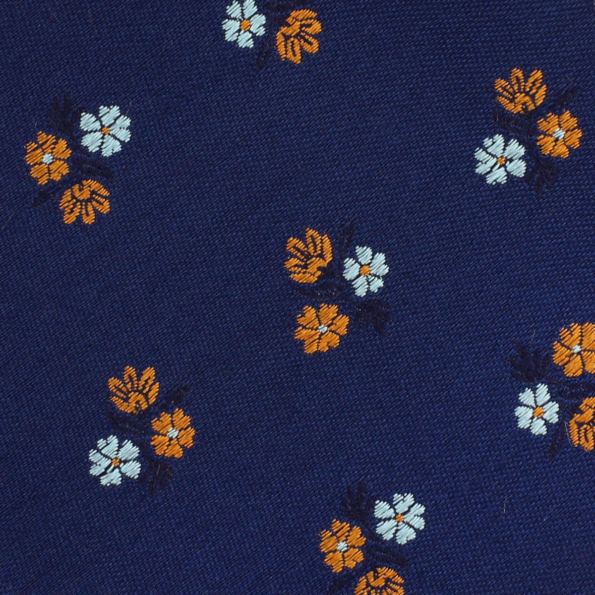 Floral Jacquard Bespoke Silk Tie Navy