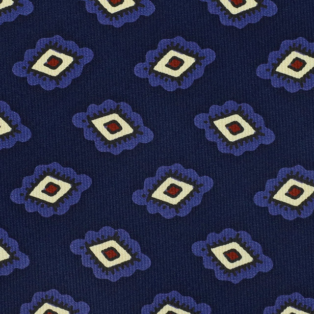 Ancient Madder Silk Bespoke Tie - Navy