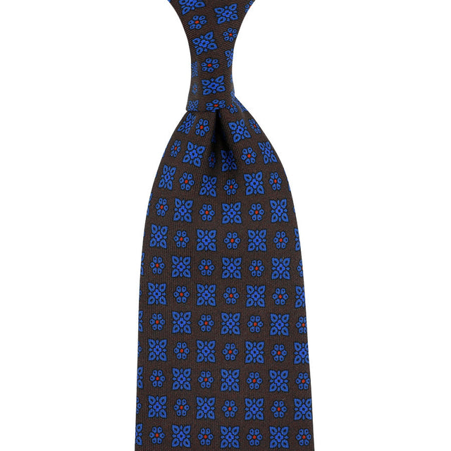 Ancient Madder Silk Tie - Espresso - Hand-Rolled