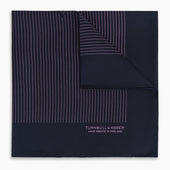 And Purple Stripe Silk Pocket Square