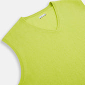 Lemon Green Cashmere V Neck Vest