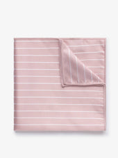 Pink & White Pinstriped Pocket Square Silk