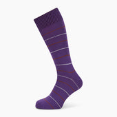 Purple Striped Mid Length Socks
