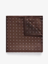 Brown Dot Pocket Square Silk