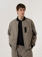 Grey Brown Wales Glen Check Ns Bomber Jacket